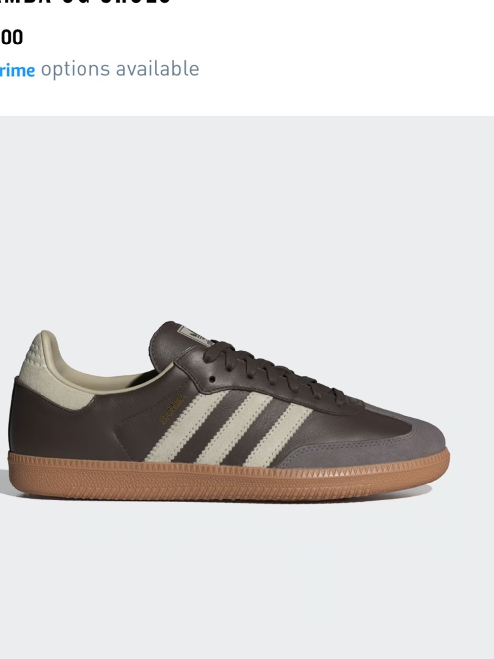 adidas samba in putti gray  Leather Trainer in Brown, Cream & Gum